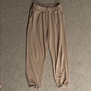 American Eagle Tan Track Pants with Elastic Waistband